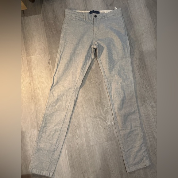 Zara Beige Striped Pants - Picture 1 of 6